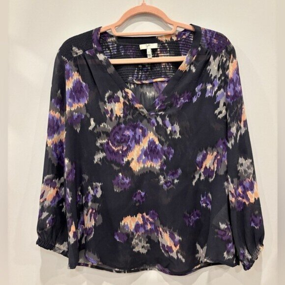 Joie Floral Blouse - Women’s XS, 100% Silk, Sheer & Elegant - Picture 2 of 7